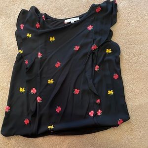 Medium Loft black floral top